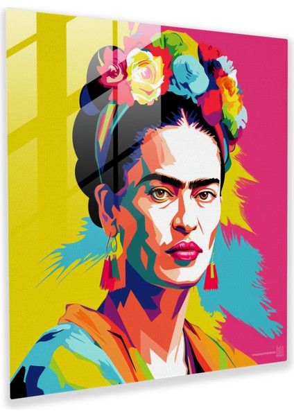 Frida Kahlo Cam Baskı - Frida Kahlo, Pop Art'tan Esinlenen Baskı, Ev Dekorasyonu, Modern Sanat, 30X30