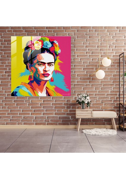 Frida Kahlo Cam Baskı - Frida Kahlo, Pop Art'tan Esinlenen Baskı, Ev Dekorasyonu, Modern Sanat, 30X30 modelleri