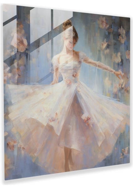 Rüya Gibi Balerin Cam Baskı - Balerin, Modern Sanat, Ev Dekorasyonu, Cam Sanatı, 30X30