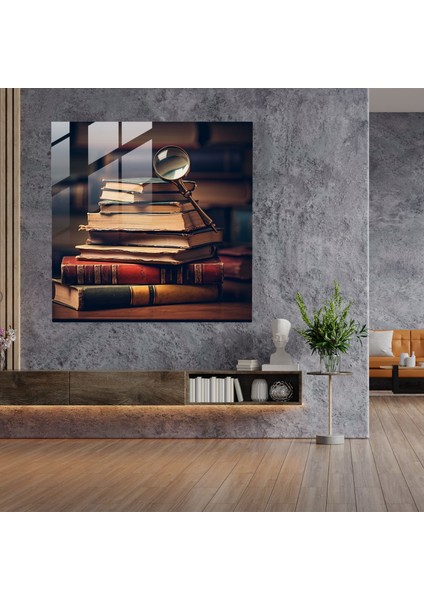 Natürmort Cam Baskı: Edebi Merak - Natürmort, Cam Sanatı, Cam Baskı, Modern Sanat, 30X30 modelleri