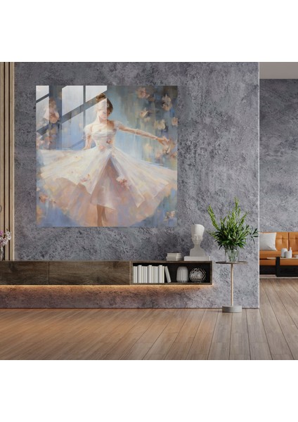 Rüya Gibi Balerin Cam Baskı - Balerin, Modern Sanat, Ev Dekorasyonu, Cam Sanatı, 30X30 fiyatları
