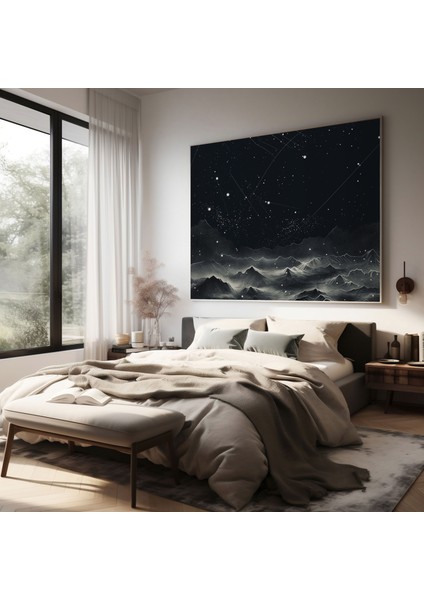 Yıldız Haritası Duvar Dekorasyonu - Yıldız Haritası, Minimalist, Takımyıldız Haritası, Ev Dekorasyonu, 30X30 modelleri