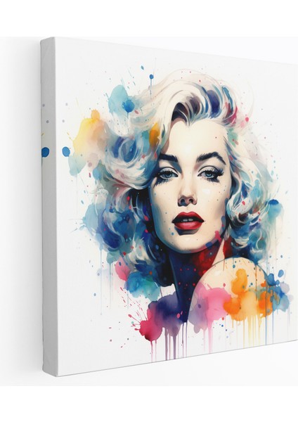Marilyn Monroe Kanvas Tablo - Kaprisli Suluboya Duvar Tablosu - Marilyn Monroe, Kanvas, Rüya Gibi, Kanvas Tablo, 30X30