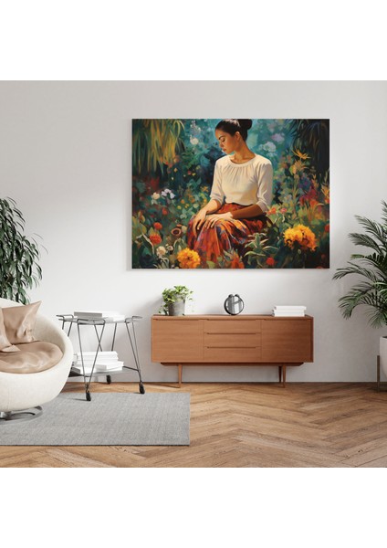 Frida Kahlo Duvar Sanatı Dekorasyonu - Frida Kahlo, Kanvas Tablo, Doğanın Güzelliği, Empresyonist, 30X30