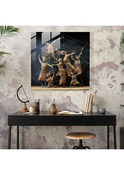 Iç Içe Kukla Ipleri Cam Baskı - Kukla, Hayal Gücü, Yaratıcılık, Kukla Ipleri, 30X30