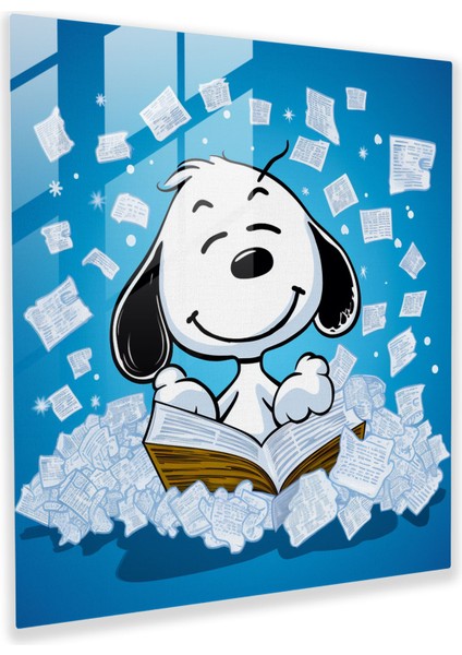 Pop Art Snoopy Cam Baskı - Snoopy, Cam Baskı, Çizgi Roman Konuşma Balonları, Duvar Süslemesi, 30X30