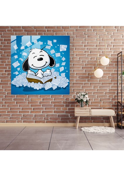 Pop Art Snoopy Cam Baskı - Snoopy, Cam Baskı, Çizgi Roman Konuşma Balonları, Duvar Süslemesi, 30X30 modelleri