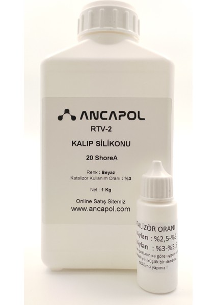 Ancapol Rtv-2 Kalıp Silikonu 20 Shorea Beyaz 1 kg