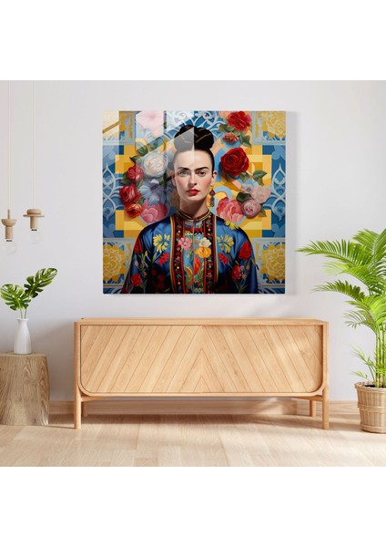 Kaleydoskop Düşler Cam Baskı - Frida Kahlo, Duvar Dekorasyonu, Büyüleyici, Geometrik Soyutlama, 30X30 fiyatları