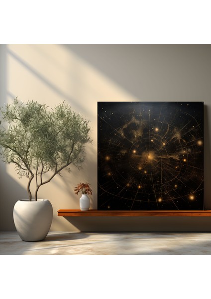 Yıldız Haritası Duvar Tablosu - Yıldız Haritası, Kanvas Tablo, Astronomi, Yıldız Haritası, 30X30 modelleri