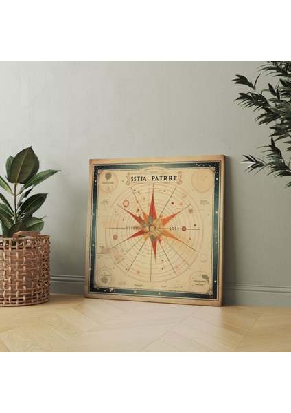 Vintage Yıldız Haritası Duvar Sanatı - Yıldız Haritası, Kanvas Tablo, Vintage Yıldız Haritası, Yıldız Haritası, 30X30 fiyatları