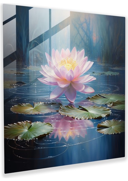Spiritüel Lotus Cam Baskı - Spiritüel, Lotus Çiçeği, Spiritüel, Duvar Süslemesi, 30X30