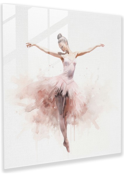 Balerin Rüyaları Cam Baskı - Balerin, Cam Tablo, Duvar Dekorasyonu, Pastel, 30X30
