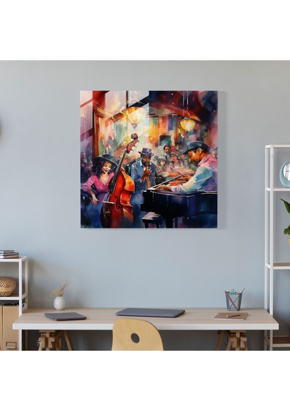 Bohem Müzisyenler Cam Baskı - Bohem, Canlı Resim, Cam Baskı, Caz Müzik, 30X30 fiyatları