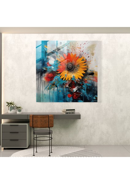 Bohem Füzyon Cam Baskı - Bohem, Canlı Renkler, Cam Baskı, Cam Duvar Sanatı, 30X30