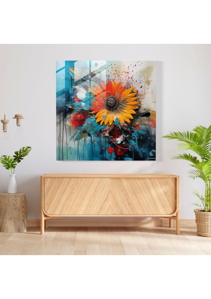 Bohem Füzyon Cam Baskı - Bohem, Canlı Renkler, Cam Baskı, Cam Duvar Sanatı, 30X30