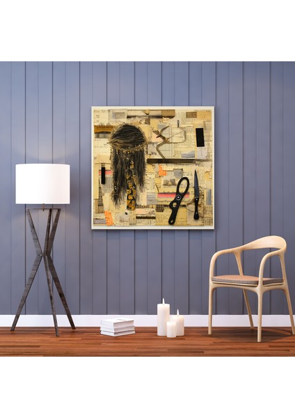 Tutkulu Berber Karma Teknik Kolaj Kanvas Tablo - Berber, Kanvas Tablo, Duvar Süslemesi, Berber, 30X30 fiyatları