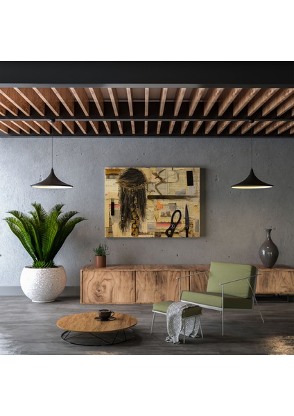 Tutkulu Berber Karma Teknik Kolaj Kanvas Tablo - Berber, Kanvas Tablo, Duvar Süslemesi, Berber, 30X30 modelleri