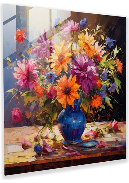 Harmony Buket Cam Baskı - Neo-Empresyonist Sanat Eseri Cam Duvar Sanatı - Ev Dekorasyon - Duvar Dekoru - Cam Sanatı - Modern Sanat Eseri, 30X30