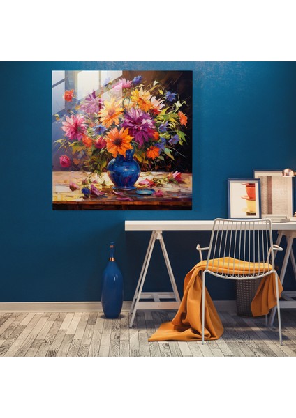 Harmony Buket Cam Baskı - Neo-Empresyonist Sanat Eseri Cam Duvar Sanatı - Ev Dekorasyon - Duvar Dekoru - Cam Sanatı - Modern Sanat Eseri, 30X30 fiyatları