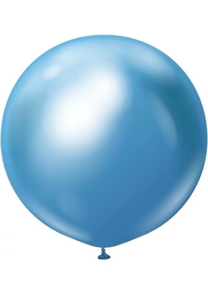 18 Inç Krom Mavi Renk 45 Cm Jumbo Balon