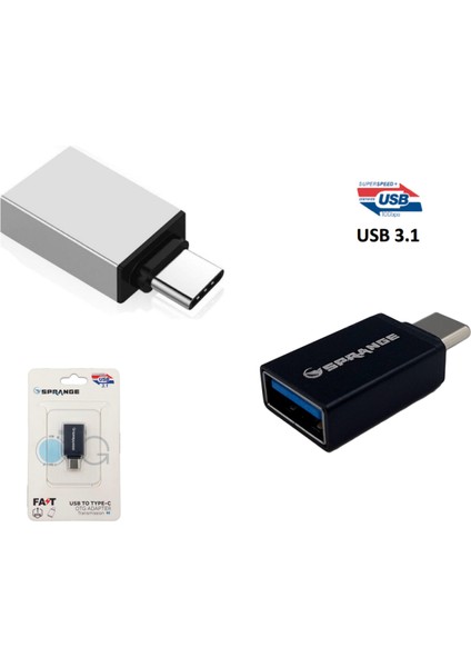 Sr-01 USB To Type-C USB 3.1 Tablet ve Telefon Uyumlu Otg Dönüştürücü Çevirici
