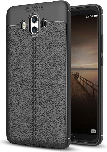 Huawei Mate 10  Kılıf Kamera Korumalı Deri Görünümlü Yumuşak Mat Silikon Soft Premium Niss Kapak