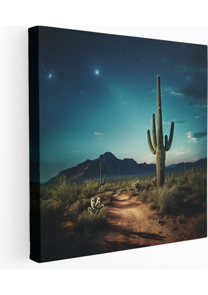 Güneybatı Duvar Sanatı - Saguaro Kaktüslü Çöl Manzarası Kanvas Tablo - Güneybatı, Elevate, Saguaro Kaktüs, Kanvas Tablo, 30X30