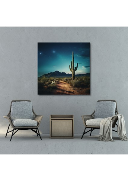 Güneybatı Duvar Sanatı - Saguaro Kaktüslü Çöl Manzarası Kanvas Tablo - Güneybatı, Elevate, Saguaro Kaktüs, Kanvas Tablo, 30X30 modelleri