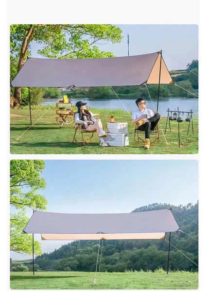 Glamping 500*300CM Tarp Güneş ve Rüzgar Koruma Tentesi