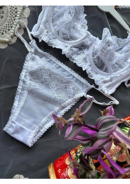 Dantel Vintage Birde Bralet Takımı