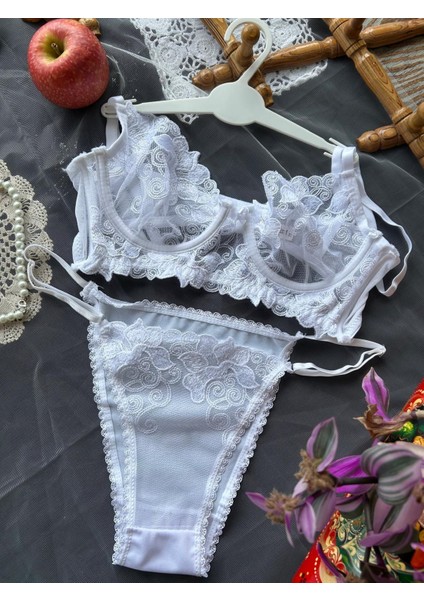 Dantel Vintage Birde Bralet Takımı