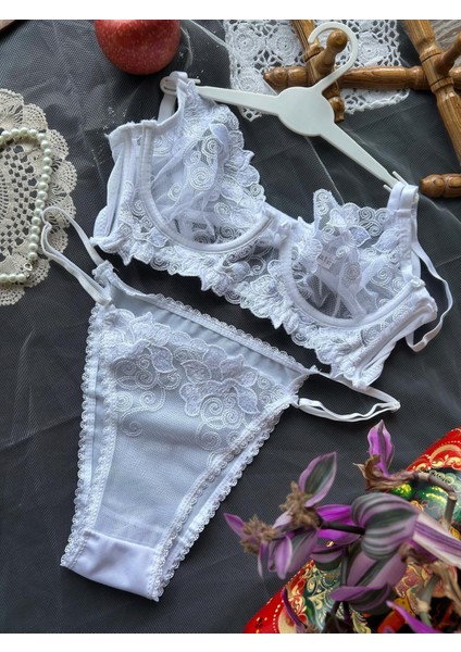 Dantel Vintage Birde Bralet Takımı