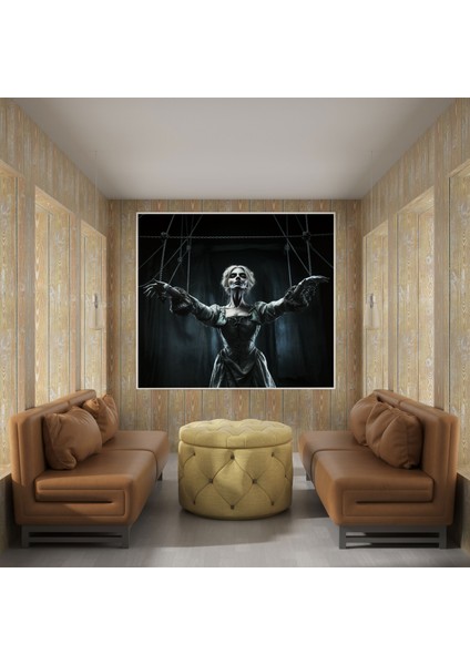 Graceful Marionette Duvar Sanatı - Kukla, Duvar Sanatı, Kanvas Tablo, Koyu Tiyatro Fonu, 30X30 modelleri