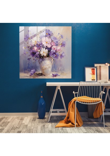 Mor Buket Cam Baskı - Mor, Buket, Cam Baskı, Ev Dekorasyonu, 30X30 fiyatları