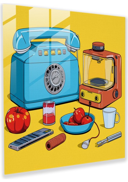 Natürmort Cam Baskı - Pop Art Koleksiyonu - Natürmort, Modern Sanat, Cam Sanatı, Cam Baskı, 30X30