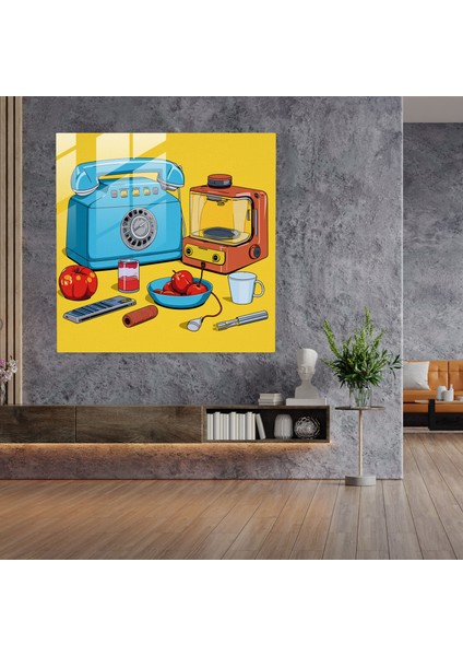 Natürmort Cam Baskı - Pop Art Koleksiyonu - Natürmort, Modern Sanat, Cam Sanatı, Cam Baskı, 30X30 modelleri