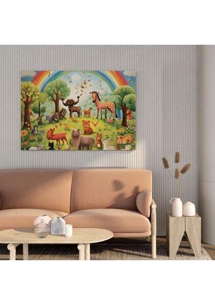 Gökkuşağı Kanvas Tablo - Tuhaf Hayvan Tablosu - Gökkuşağı, Kanvas Tablo, Hayvanlar, Ev Dekorasyonu, 30X30 modelleri