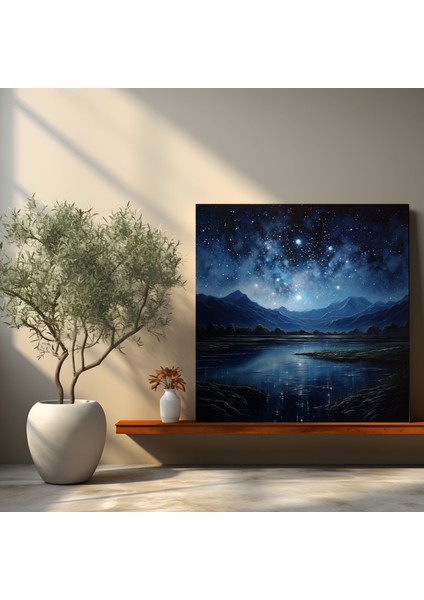 Yıldız Haritası Duvar Süslemesi - Yıldız Haritası, Yıldız Haritası, Büyü, Tuval Üzerine Yağlıboya Tablo, 30X30 fiyatları
