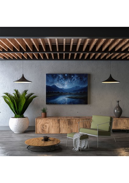 Yıldız Haritası Duvar Süslemesi - Yıldız Haritası, Yıldız Haritası, Büyü, Tuval Üzerine Yağlıboya Tablo, 30X30 modelleri
