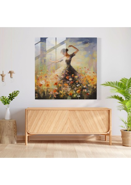 Balerin Whimsy Cam Baskı - Balerin, Dönen, Cam Baskı, Duvar Süslemesi, 30X30 modelleri