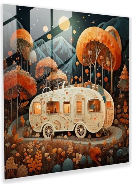 Bohem Karavan Cam Baskı - Bohem, Modern Sanat, Cam Sanatı, Bohem, 30X30