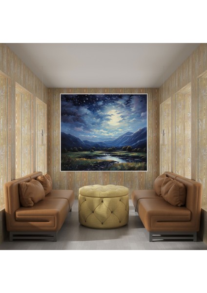 Yıldızlı Gece Yıldız Haritası Duvar Tablosu - Yıldız Haritası, Kanvas Tablo, Yıldız Haritası, Yağlıboya Tablo, 30X30 fiyatları