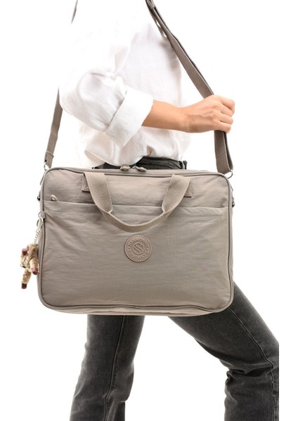 Unisex Klinkır Vizon Renkli Suya Dayanıklı Laptop Bölmeli Çapraz-El Askılı Evrak ve Laptop Çantası fiyatları