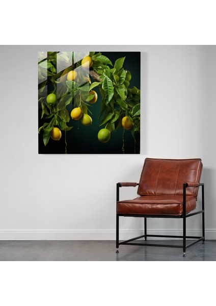 Limon Ağacı Kontrast Cam Baskı - Limon Ağacı, Ev Dekorasyonu, Canlı Renkler, Cam Baskı, 30X30