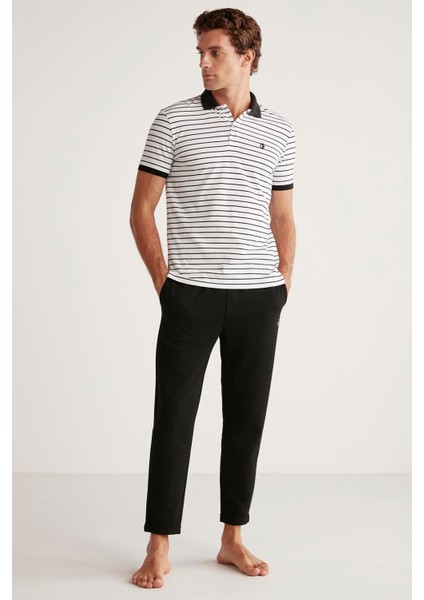 Yumuşak Dokulu Polo Yaka Kısa Kol Erkek Pijama Takım FT406