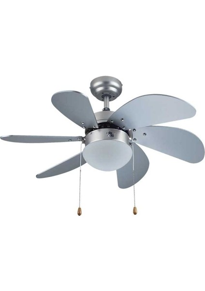 Çok Renkli Kcf282 60w 30 Inç Silver 6 Kanatlı Lambalı Avizeli Ipli Tavan Latörü 2 Yıl 3 50-100