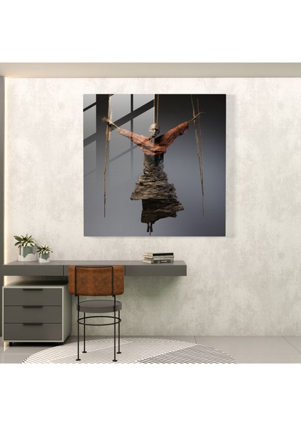 Özgürlük Kuklası Cam Baskı - Kukla, Modern Sanat, Cam Sanatı, Cam Duvar Sanatı, 30X30 modelleri