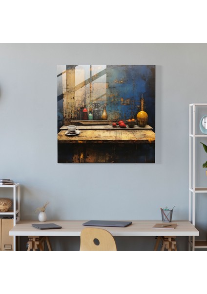 Natürmort Cam Baskı - Dokulu Masa - Natürmort, Cam Duvar Sanatı, Duvar Dekorasyonu, Çağdaş, 30X30 fiyatları