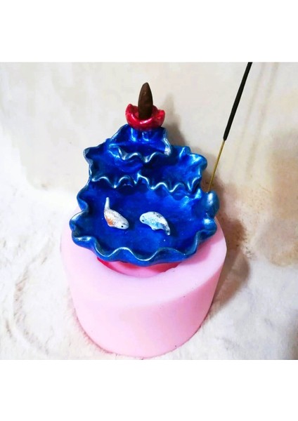 8cm Balıklı Geri Akış Şelale Tütsülük Silikon Kalıp K-1222 modelleri